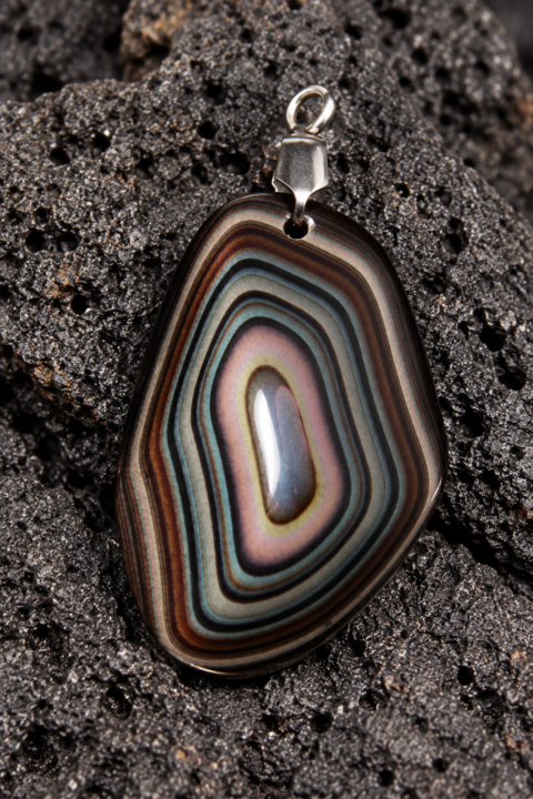 pendentif forme libre en obsidienne du mexique (copie)